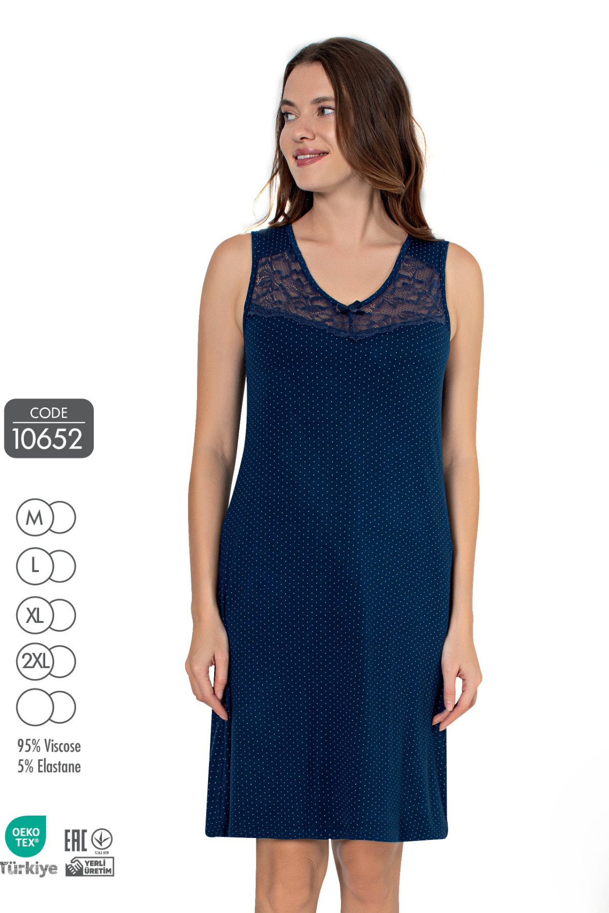 Cotpark DANTEL DETAYLI KADIN GECELİK 10652