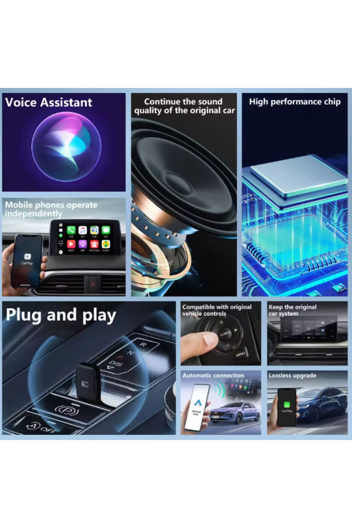 Choice-محول Carplay وAuto السلكي إلى Carplay اللاسلكي وAndroid Auto Ai Box 2 في 1 Mini Plug And Play 5