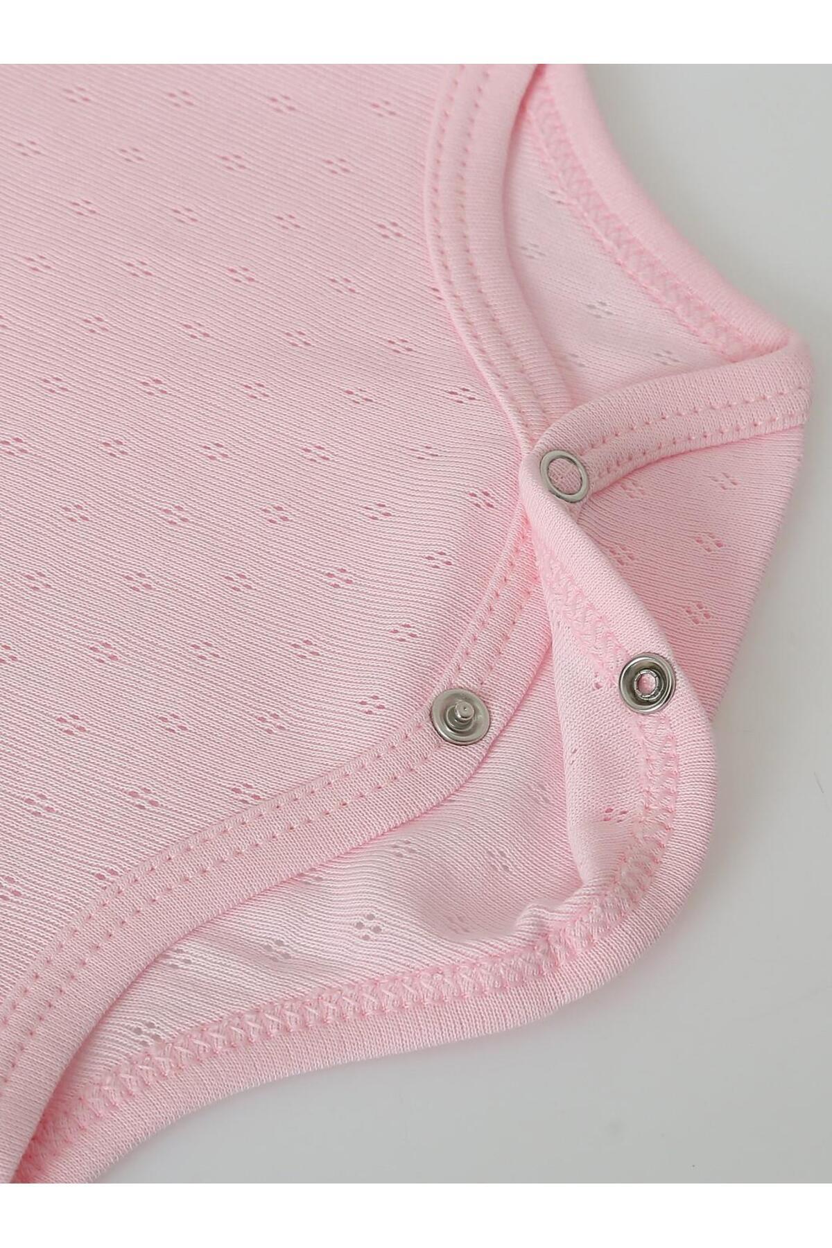 vitmo 5'li Bebek Jakarlı Askılı Nefes Alan Çıtçıtlı Body %100 Organik Pamuk fotoğrafı 3 (önizleme)