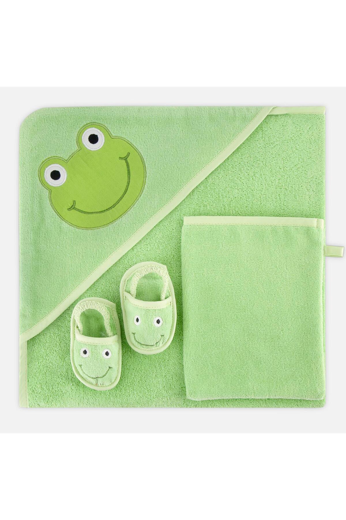 Miespiga Bebek Havlu Kundak Kese Seti Frog fotoğrafı 4 (önizleme)