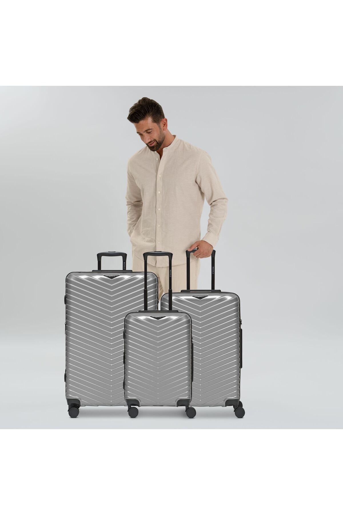 REDOLZ-Essentials 18 4 wheels Suitcase set 3-piece with expansion pleat 7