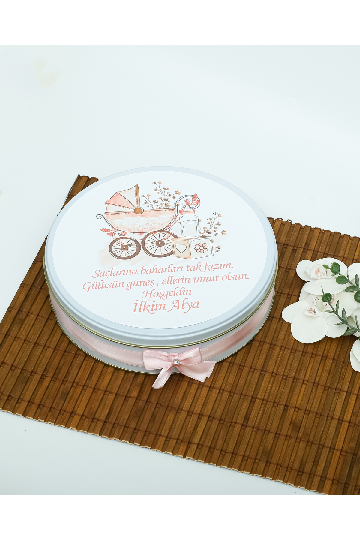 Genel Markalar 100 Adet Puset Temalı Isme Özel Hoşgeldin Kız Bebek Hediyelik Çikolata. fotoğrafı 5 (önizleme)