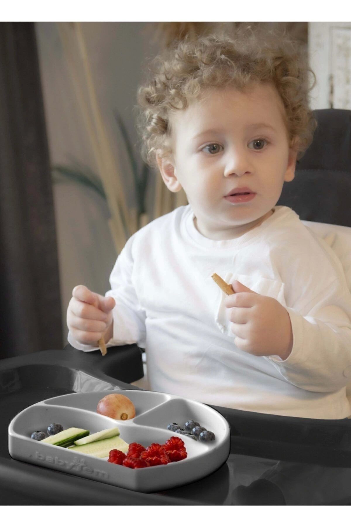 Babyjem Vakum Tabanlı Silikon Tabak Gri - Bpa Içermez fotoğrafı 5 (önizleme)