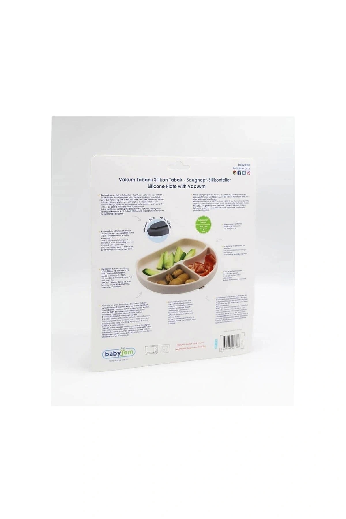 Babyjem Vakum Tabanlı Silikon Tabak Ekru - Bpa Içermez fotoğrafı 6 (önizleme)