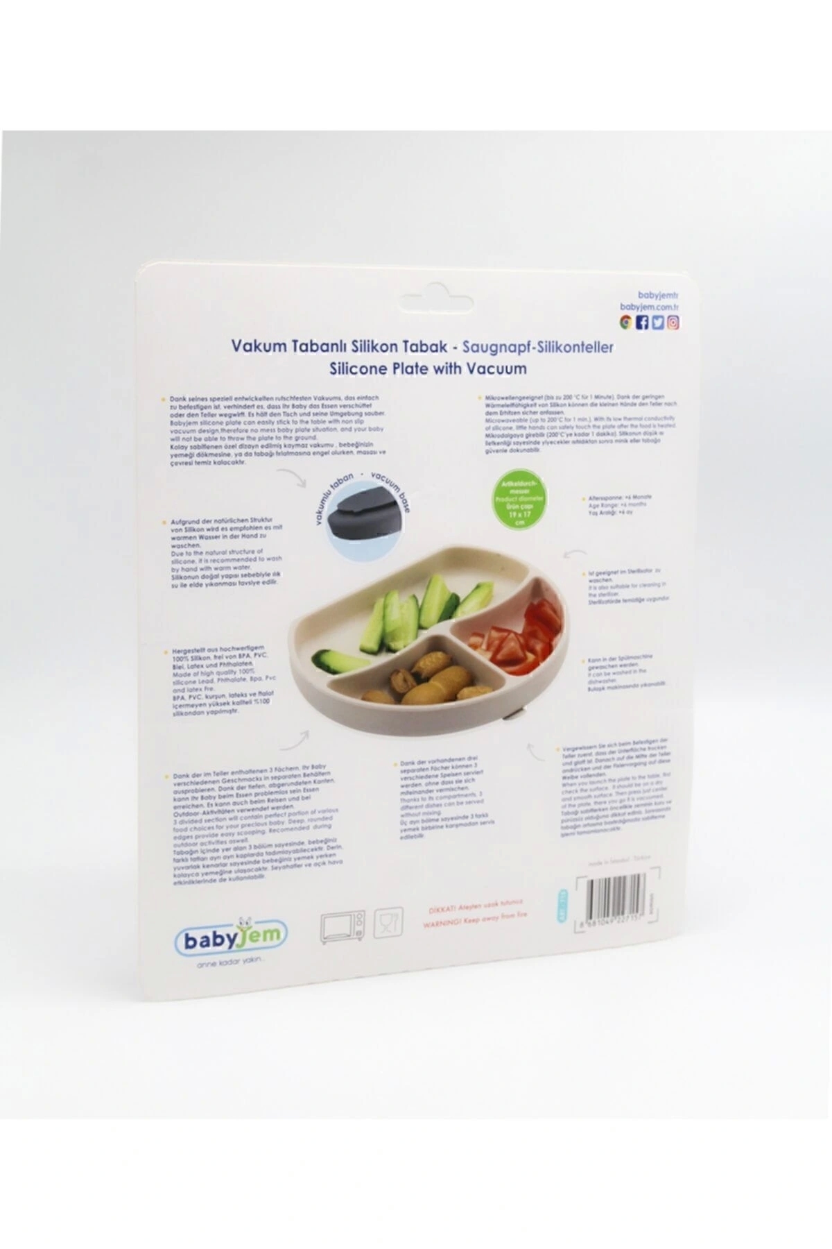 Babyjem Vakum Tabanlı Silikon Tabak Yeşil - Bpa Free fotoğrafı 7 (önizleme)