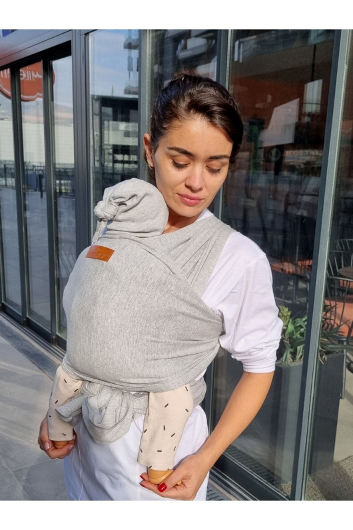 Boroosh Baby Esnek Bebek Sling/kese Ve Bere Hediyeli Bebek Taşıma Şalı(MELANJ)/güvenli Çocuk Ürünü Sertifikalı fotoğrafı 5 (önizleme)