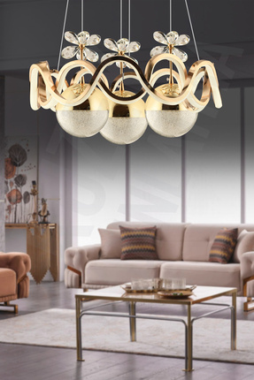 KUZEY AYDINLATMA ORKİDE 3 lü TOPLU 3 RENK KUMANDALI MODERN LEDLİ AVİZE