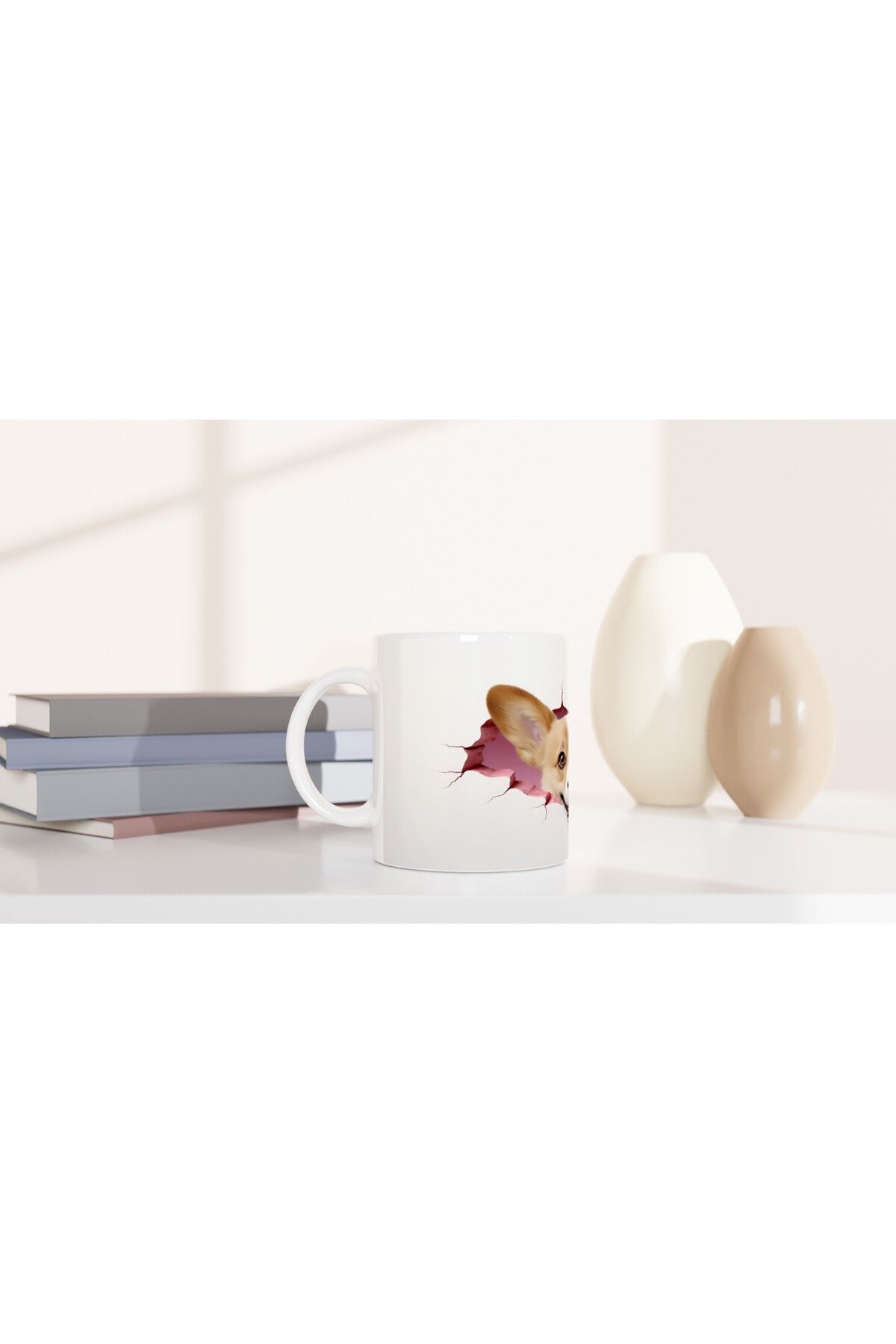 Luluyen-Sweet Corgi Dog Broken Wall Effect Printed Mug 6