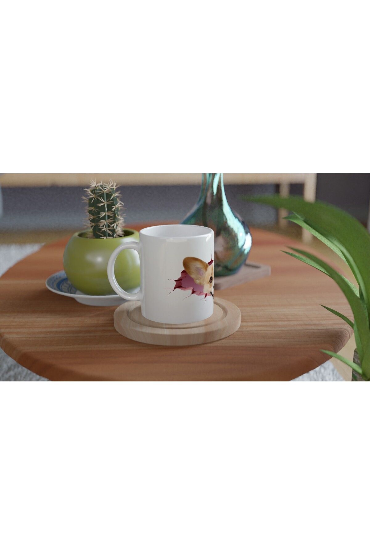 Luluyen-Sweet Corgi Dog Broken Wall Effect Printed Mug 4