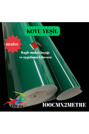 RİMAFOL Koyu Yeşil Hava Kanallı Kendinden Yapışkanlı Folyo 100CMX2METRE