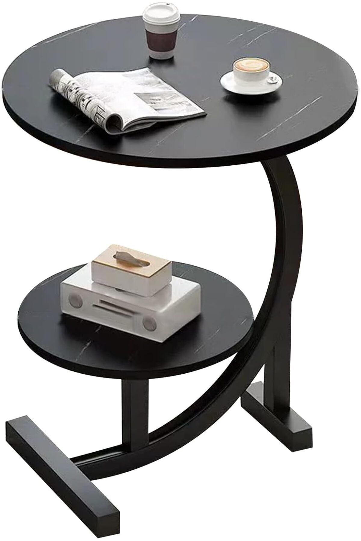 Türkiye-Round Side Table Coffee Couch Bedside Table End Table for Small Spaces C Shaped End Table D 1