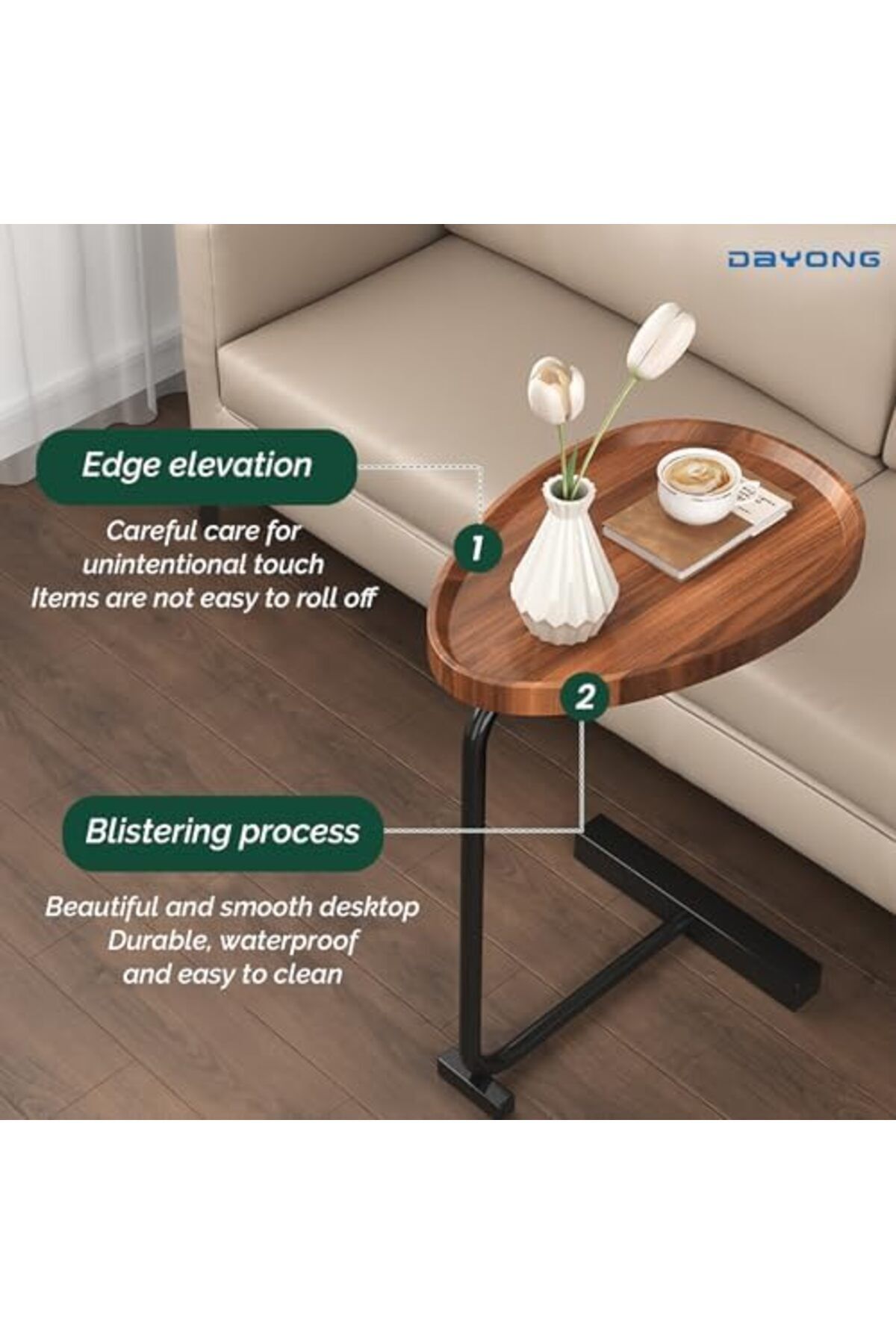 Türkiye-C-shaped End Table, Modern Creative Design Coffeee Table, Side Table For Couch, Sofa Snack Side Tabl 6