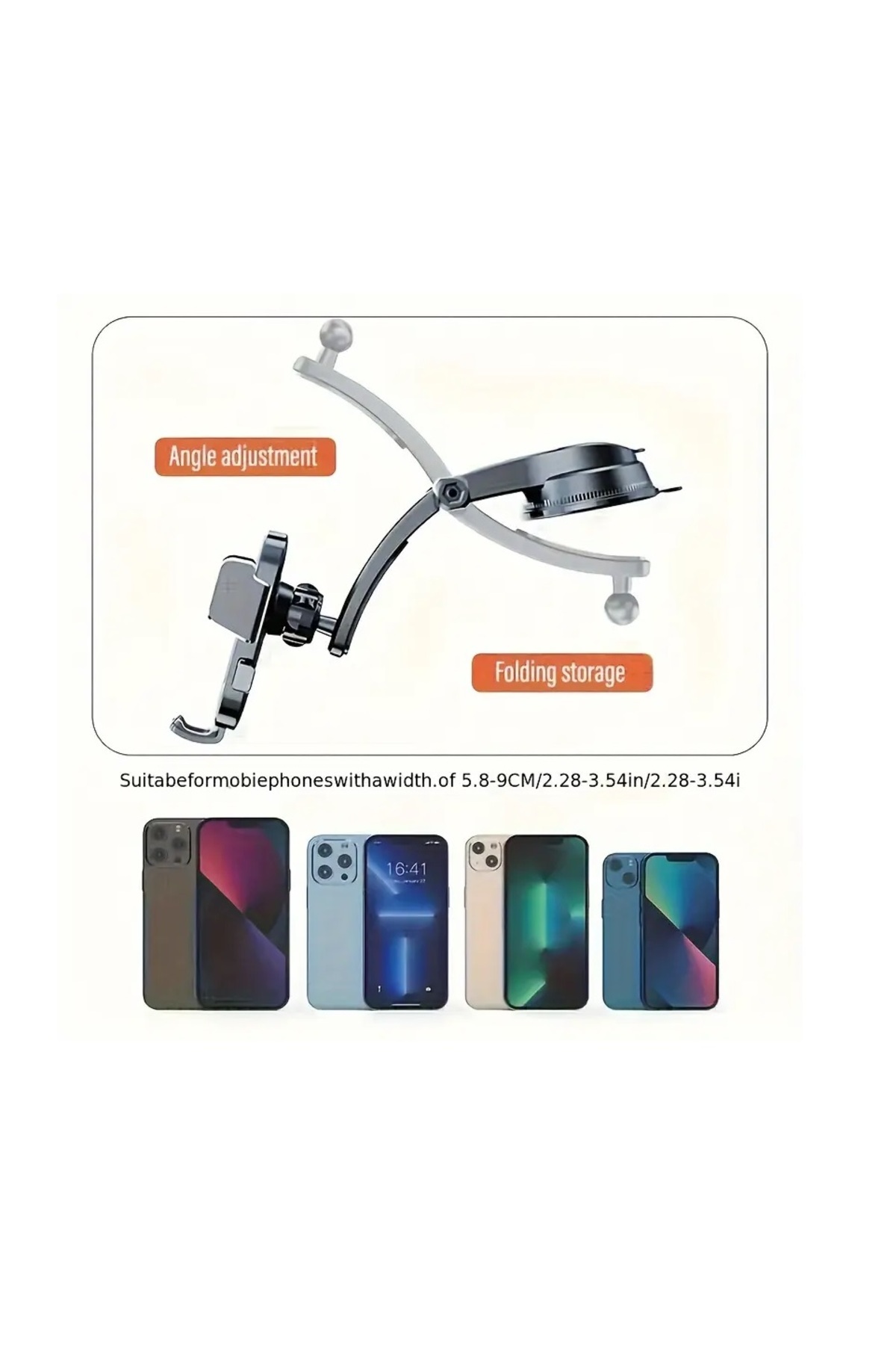 Suction cup car phone holder,attached to any surface, adjustable and 360 degree rotation