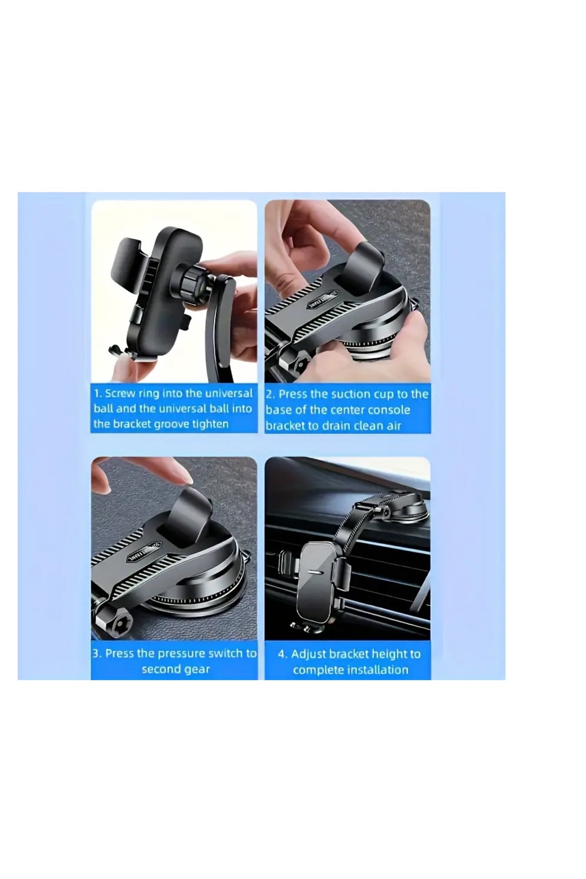 Suction cup car phone holder,attached to any surface, adjustable and 360 degree rotation