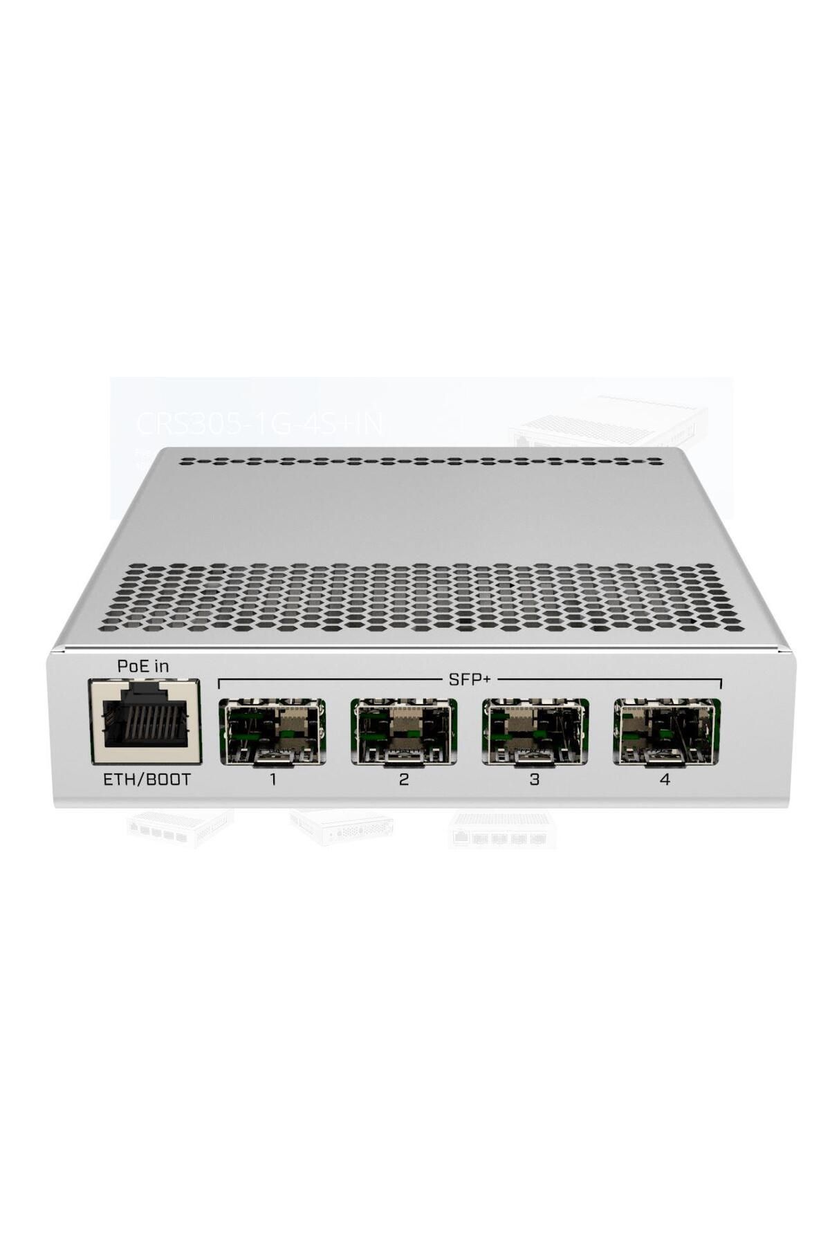 MIKROTIK-CRS305-1G-4S+OUT FIBERBOX PLUS, Procesor: 800 MHz dual core, Sistem operare: RouterOS 3