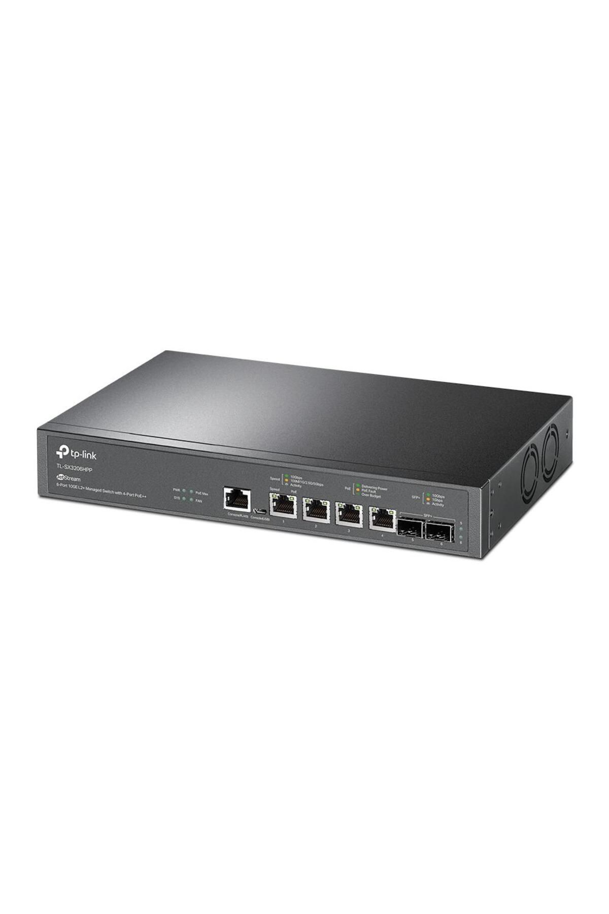 TP-LINK-JetStream™ 4-Port 10GBase-T and 2-Port 10GE SFP+ L2+ Managed Switch with 4-Port PoE++ PORT: 4× 3