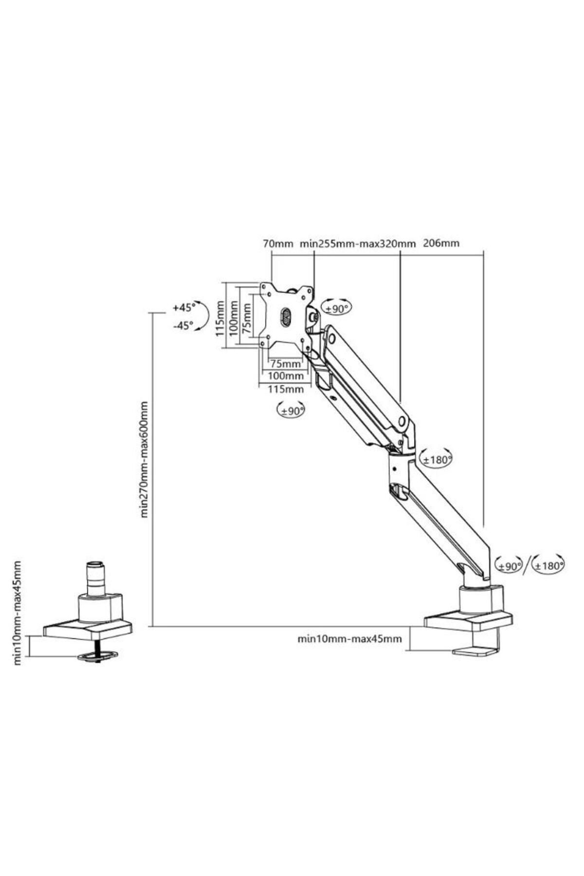 NEOMOUNTS-Monitor arm NM-D775BLACKPLUS; for displays with diagonals 10-49, pri system 3