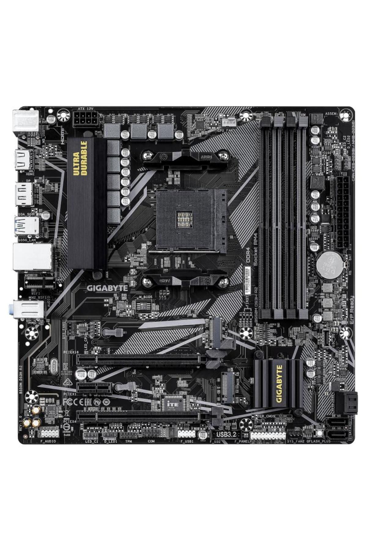Gigabyte-Placa de Baza B550M DS3H R2 AM4, 4x DDR4, 1x DP 1x HDMI, 2x PCIE 4.0 x16 1x PCIE 3.0 x 3