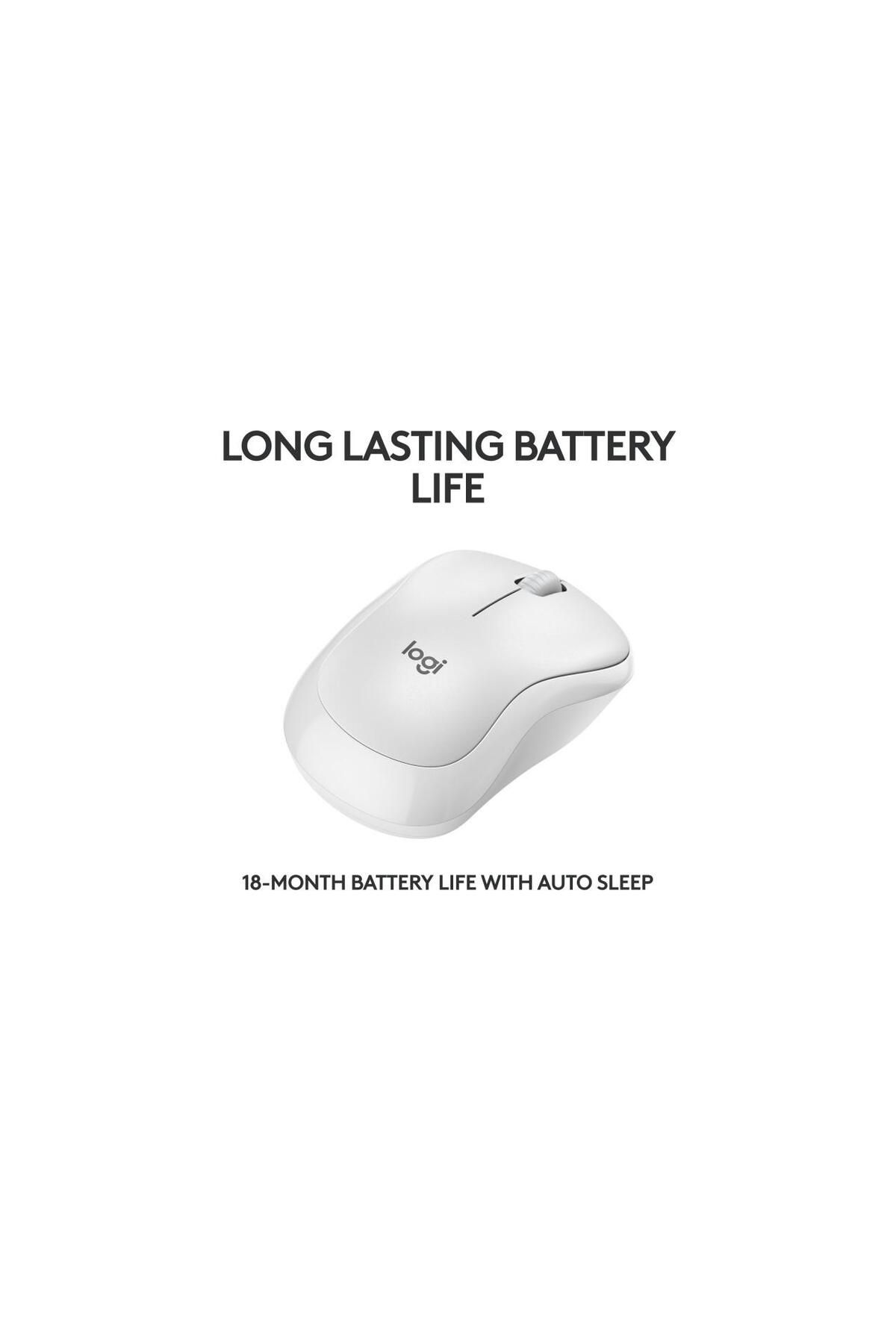 logitech-Mouse MK240 Silent Wireless, optical, Bluetooth interface, 1000 DPI resolution, white 3