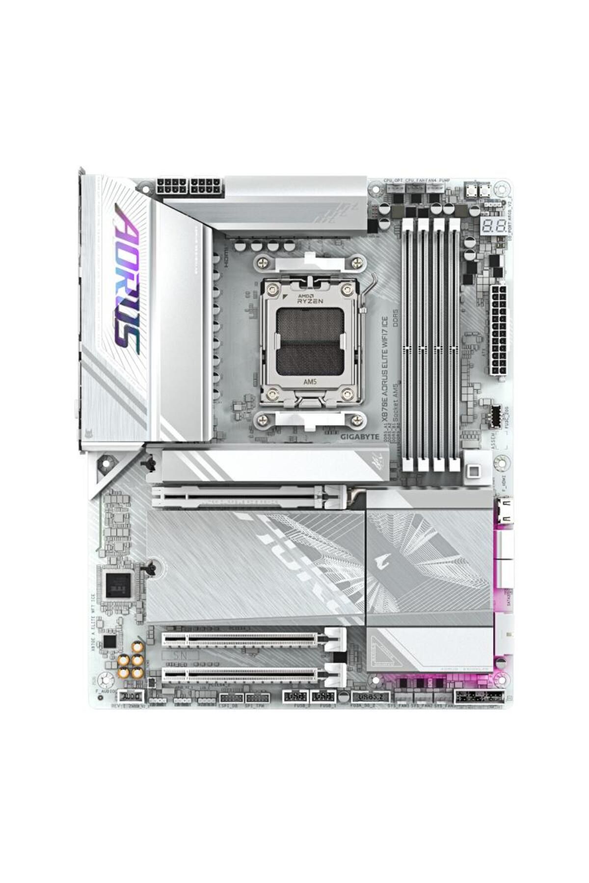 Gigabyte-Placa de Baza X870E AORUS ELITE WIFI7 ICE AM5, 4x DDR5, 2x USB4 1x HDMI 1x front HDMI, 3
