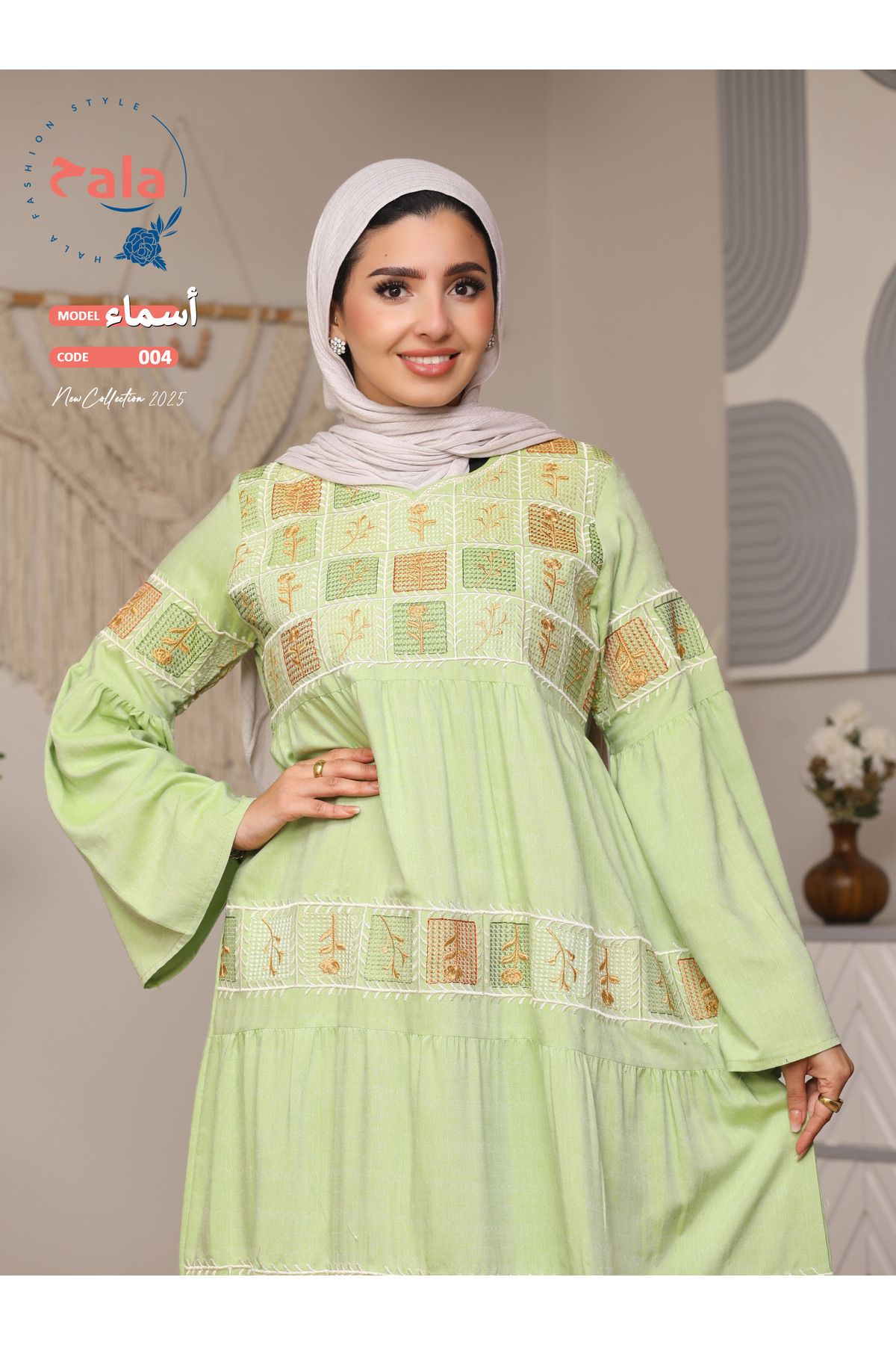 Hala-Embroidered reception jalabiya made of light and soft linen fabric that gives you a feeling of comfort and freshness 5