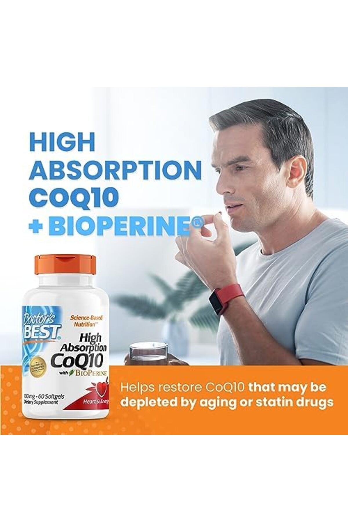 Doctor's Best-High Absorption CoQ10, 60 Softgels,with BioPerine, Important for the Creation of Energy 7