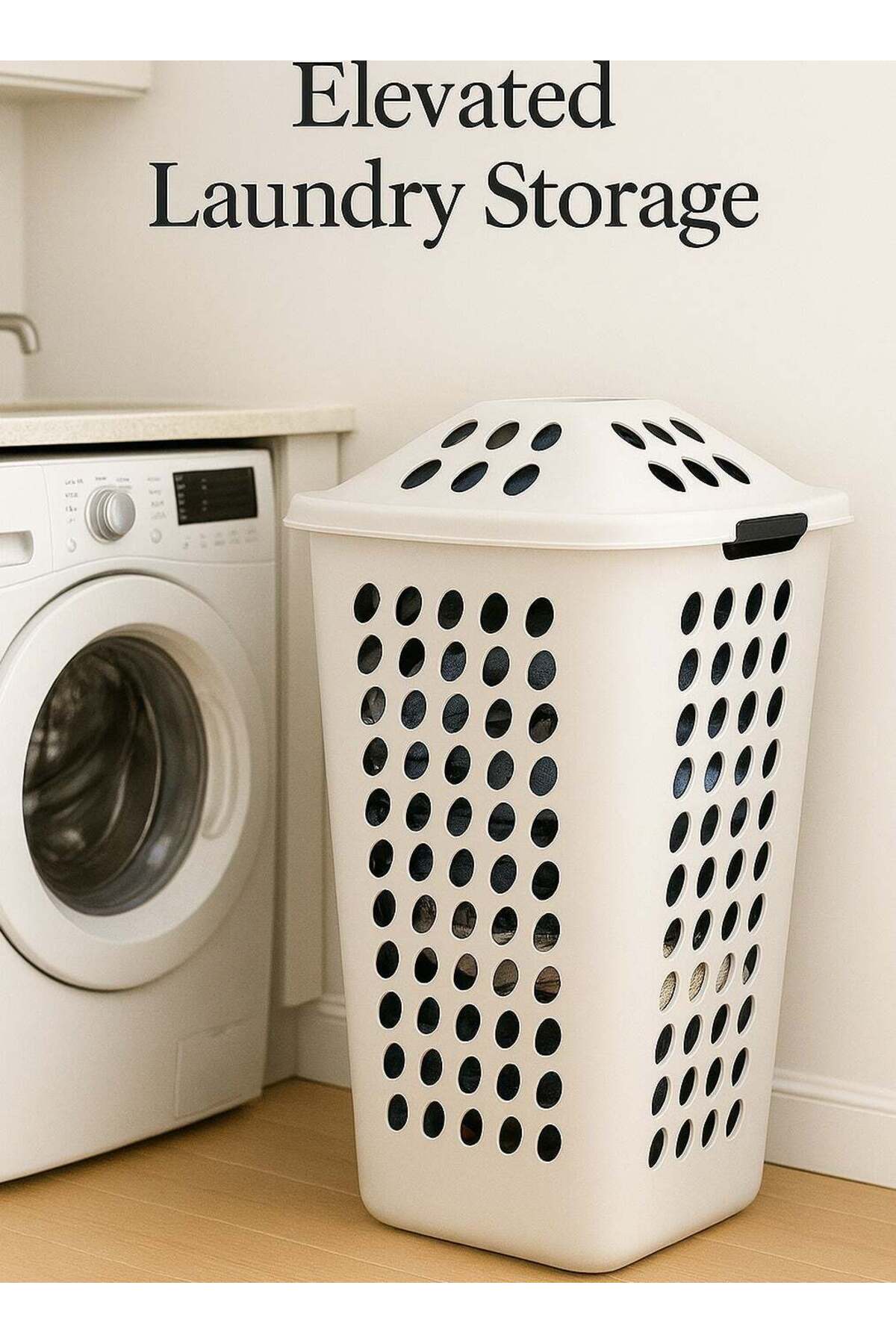 سلة غسيل بغطاء حجم كبير – تصميم فاخر يجمع بين الأن...