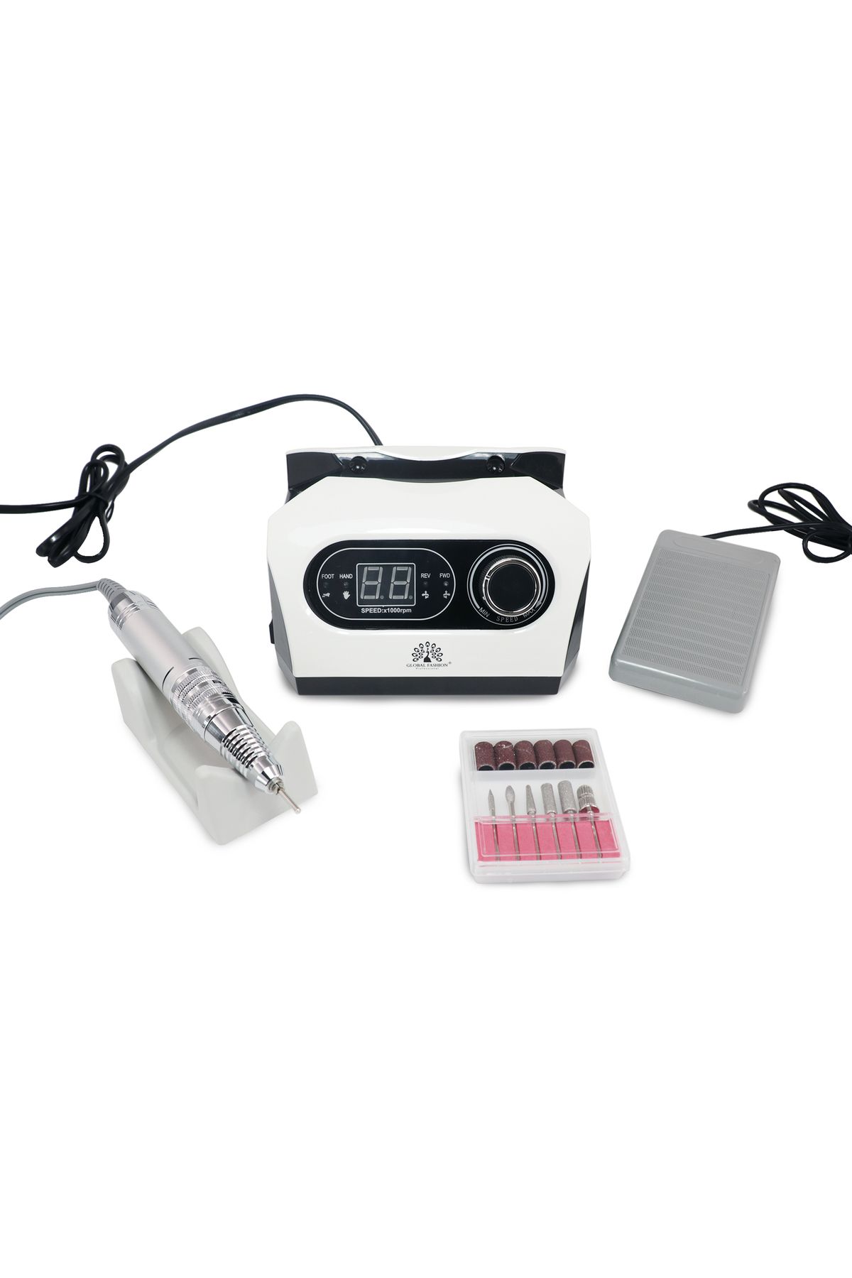 global fashion-Electric file for manicure and pedicure, 50,000 rpm, 80W, ZS-717-white 1