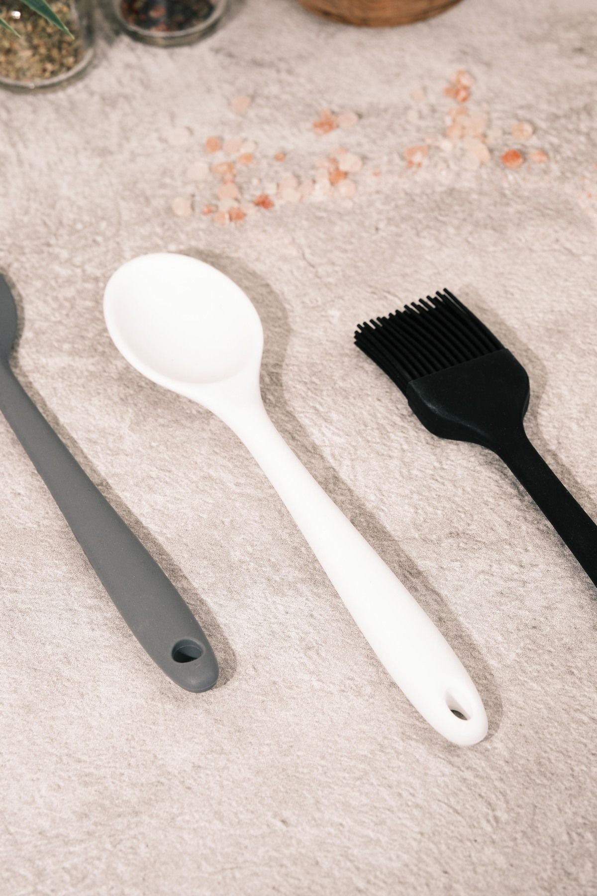 AYEM HOME-Mini Silicone Brush, Spoon, Spatula and Whisk Set |   Set of 4, Non-Stick and Durable 7