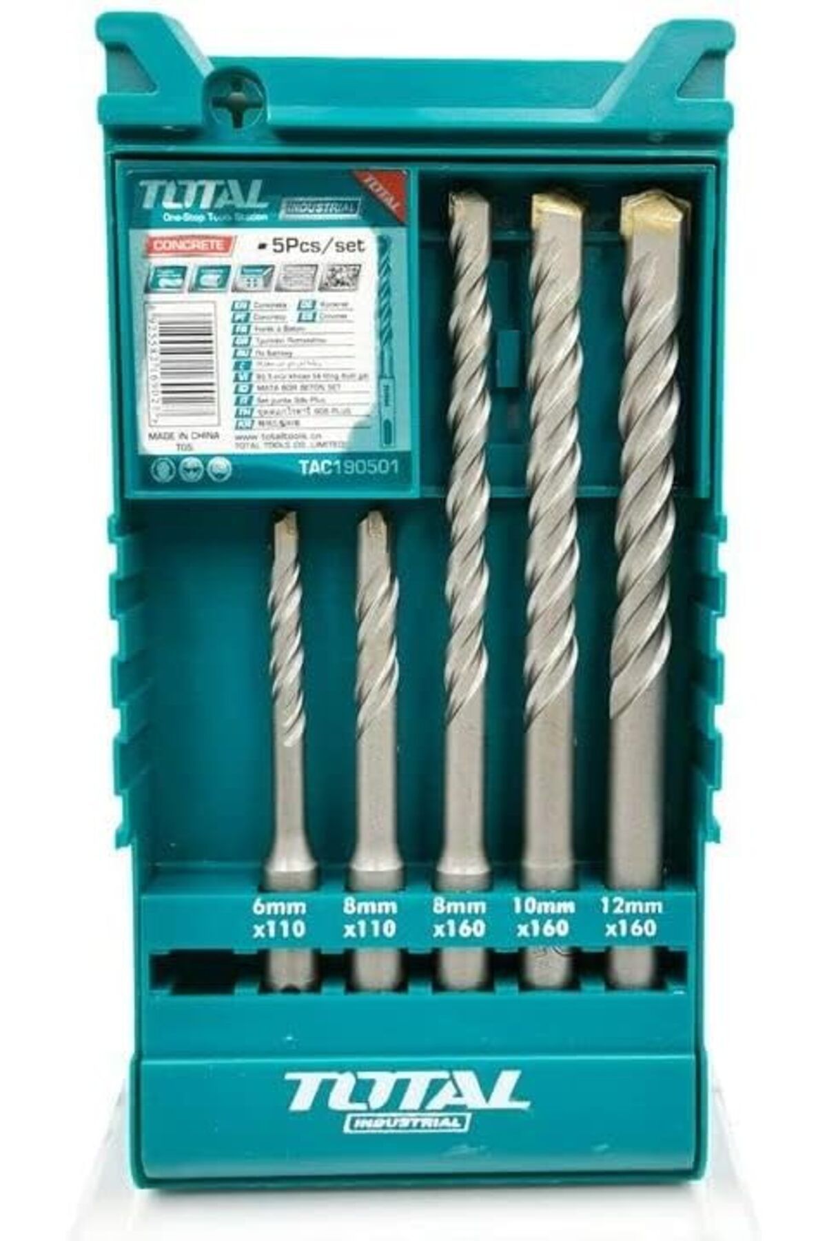TOTAL-T0TAL TAC190501 Concrete Drill Bit Set, Multifunction Drill Bit Set 5 Pcs 3