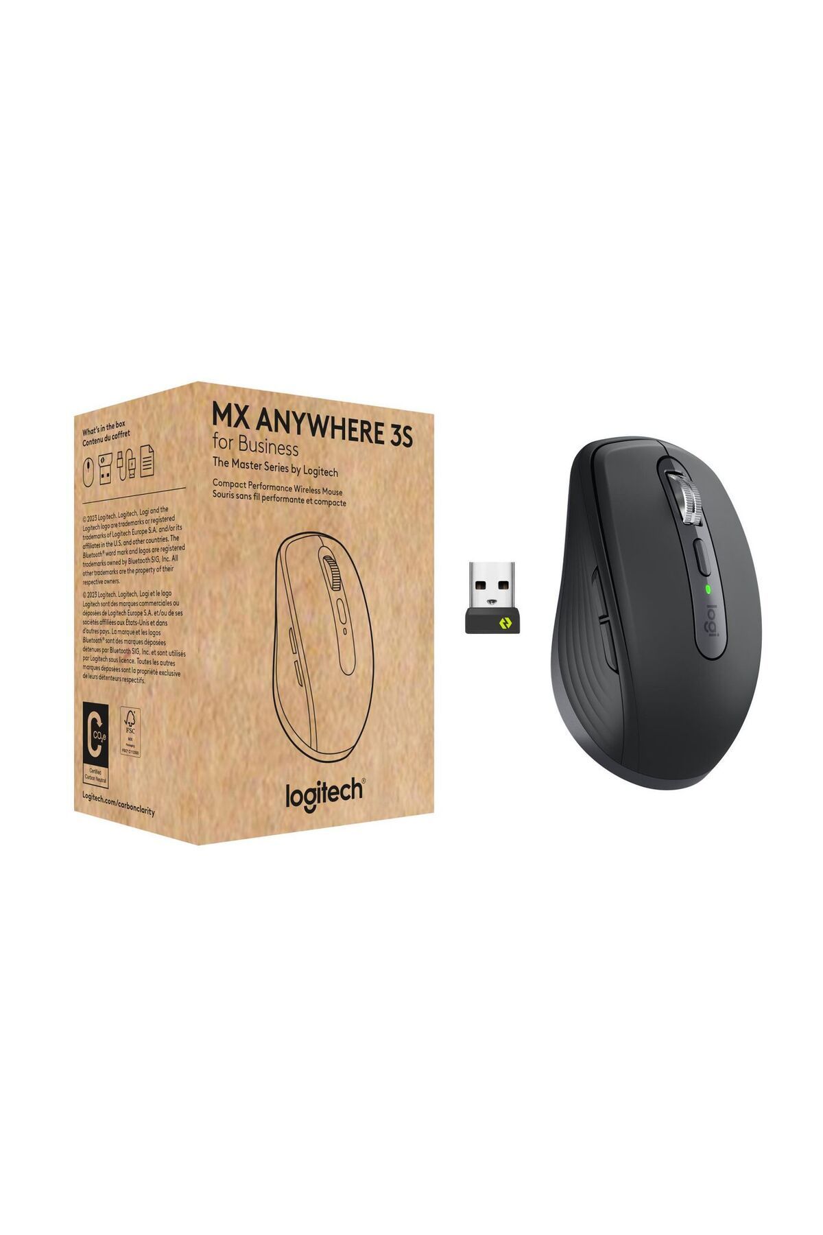 logitech-MX Anywhere 3S pentru afaceri, mouse, pentru dreptaci, RF wireless + Bluetooth, laser 1