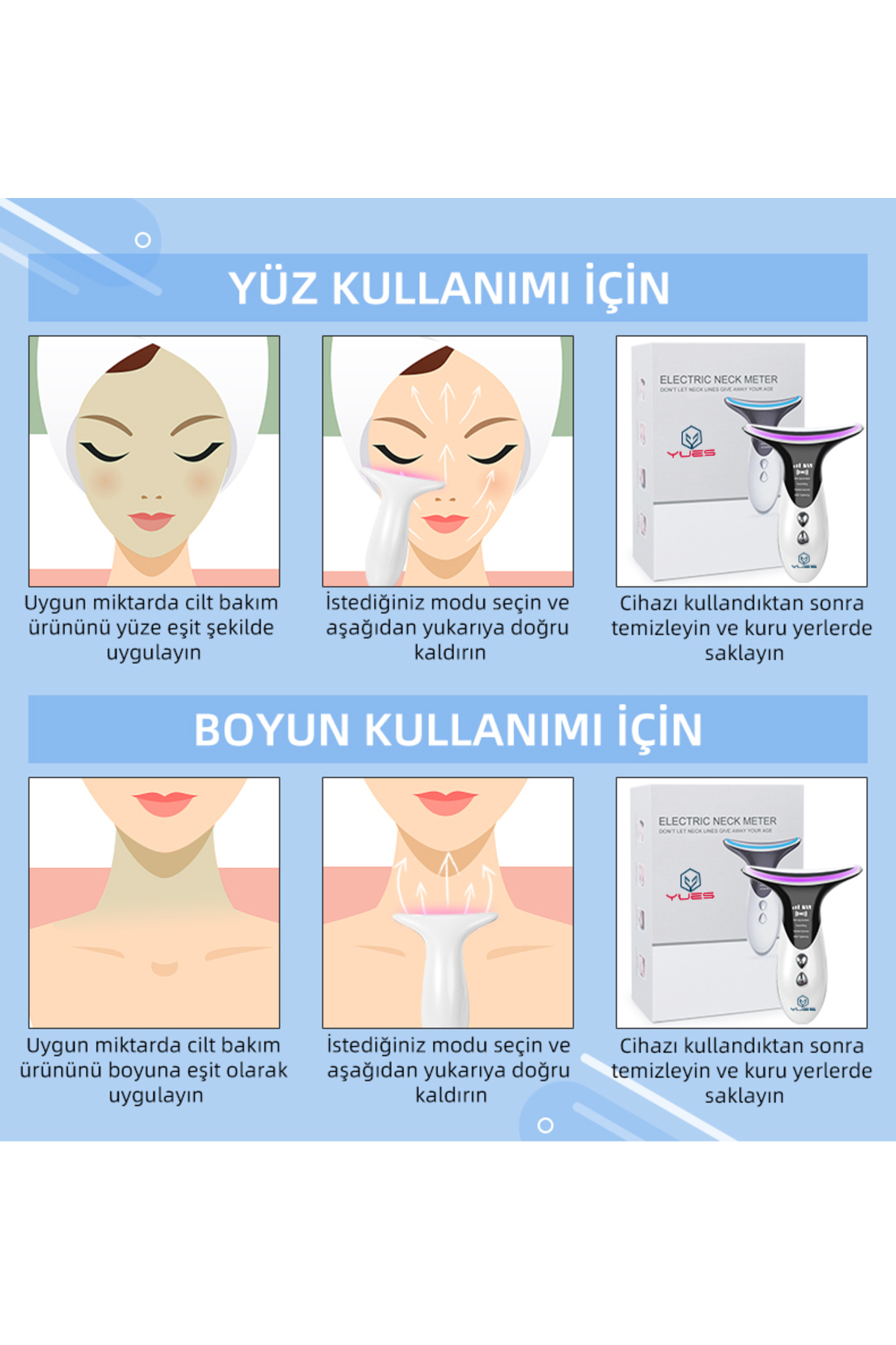 Yüz & Boyun EMS Güzellik Cihazı – 4 Programlı Mikro Akım, Gıdı/Sarkma & Kırışıklık Karşıtı — سفید MJY-2032 — تصویر 6 از 9