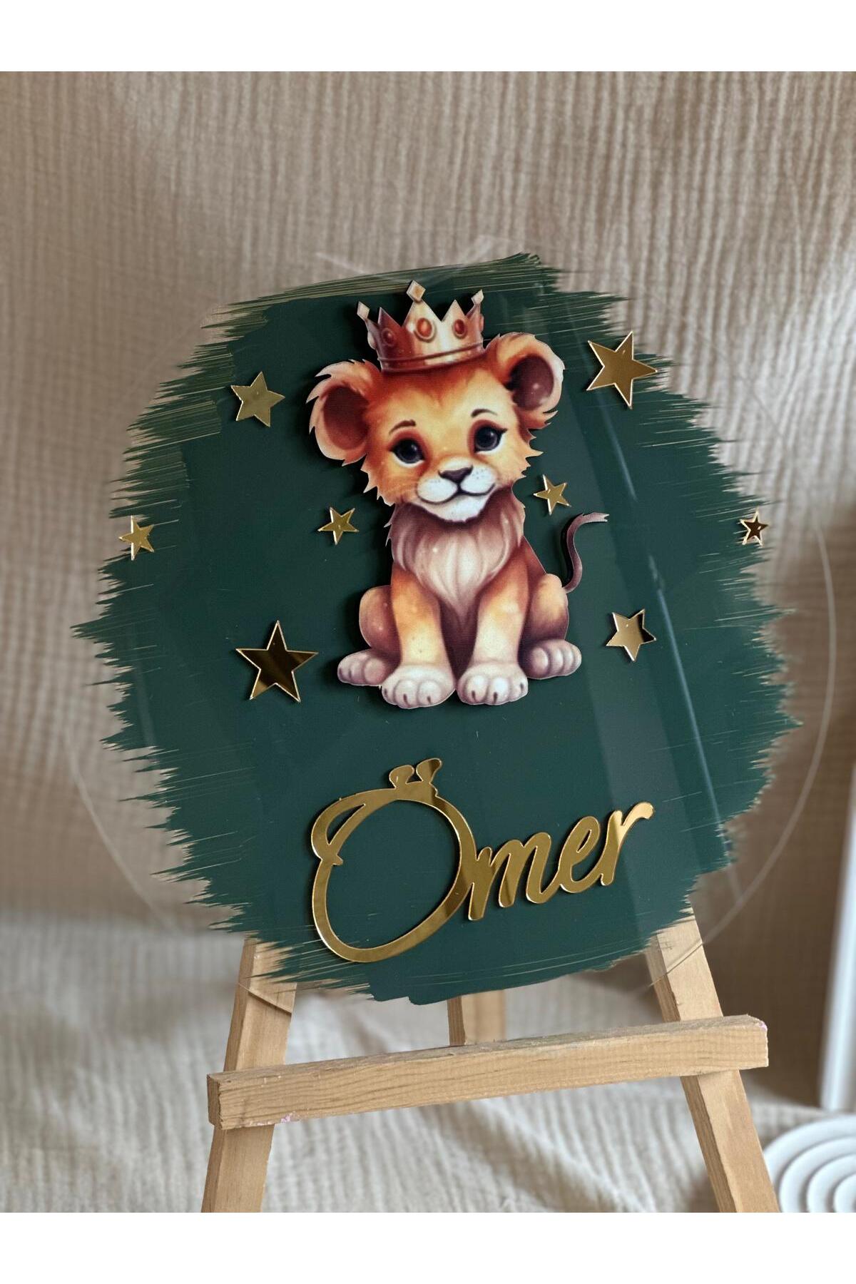 Kapı süsü bebek hastane pleksi aslan