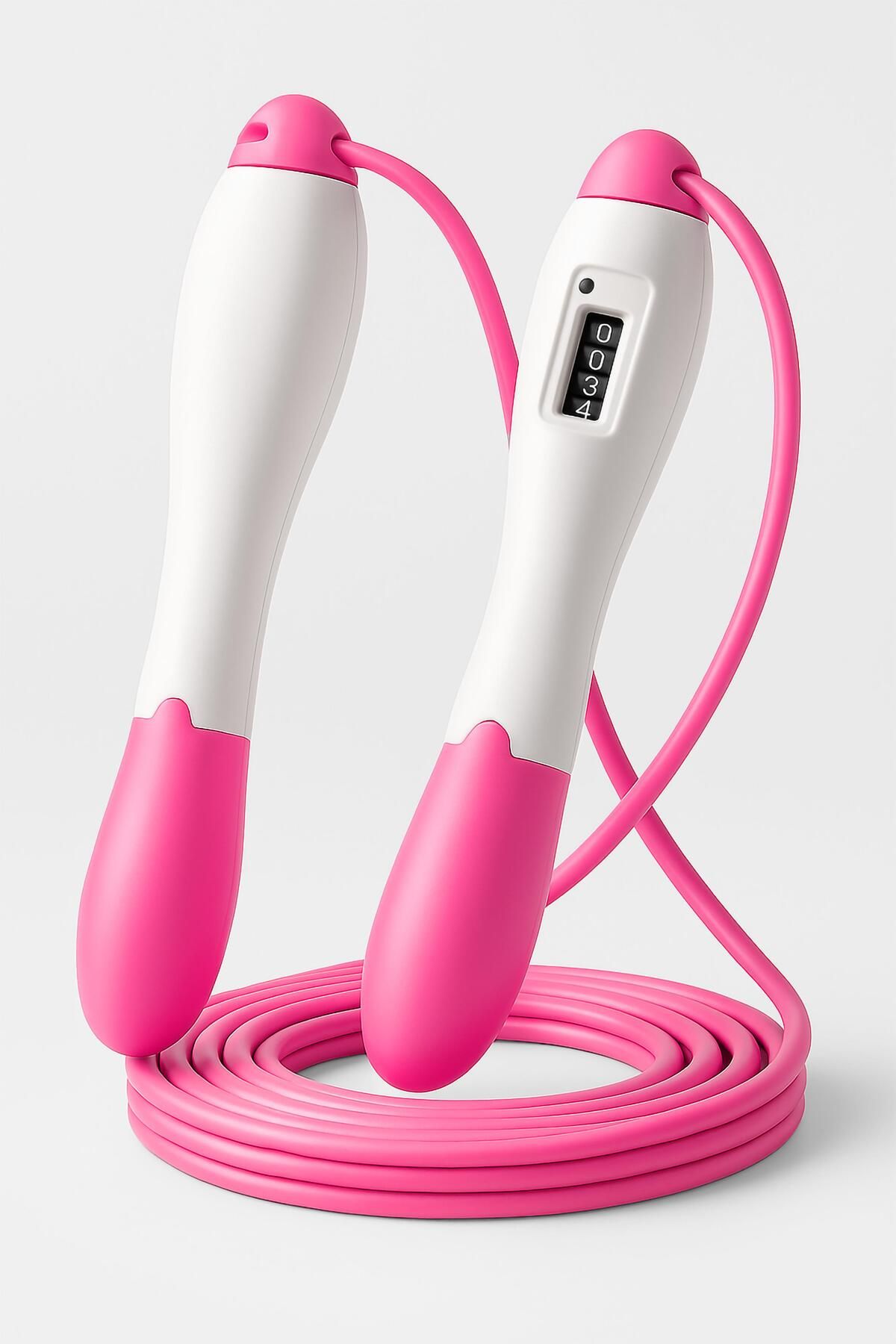 Telvesse-Jump Rope Length Adjustable Mechanical Counter Adjustable Display Jump Rope Jump Rope Pink 5006 1