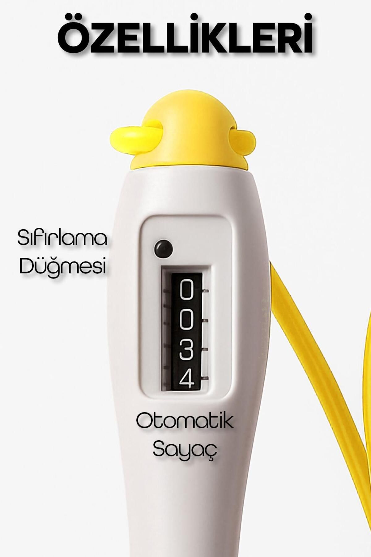 Telvesse-Jump Rope Length Adjustable Mechanical Counter Adjustable Jump Rope with Indicator Jump Rope Yellow 5006 5