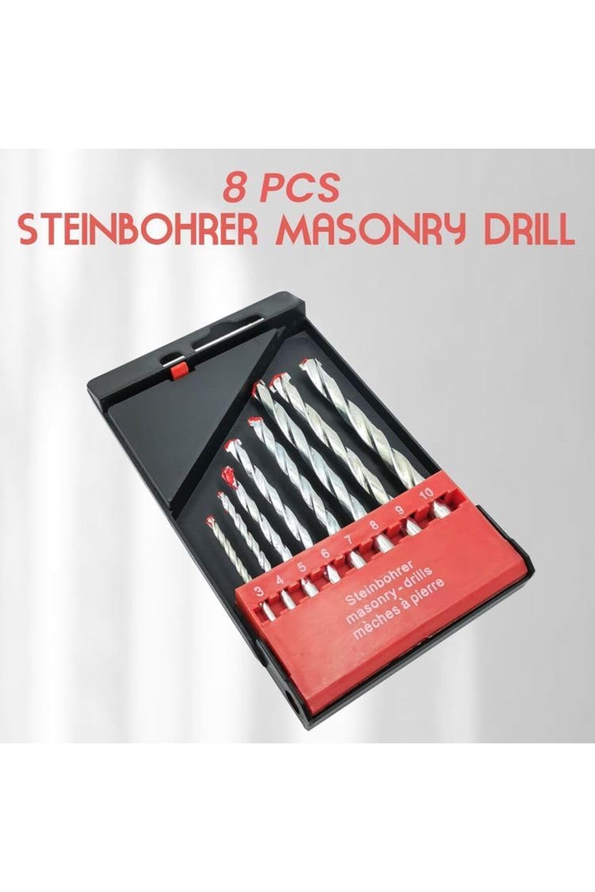 Generic-8Pcs Steinbohrer Masonry Drill Bit Set, Used for Concrete, Brick, Tile, 1/8" to 3/8" (3 4 5 6 7 8 9 6