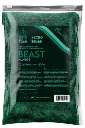 SmartBee BEAST Çift Kat Twisted Pile Mikrofiber Oto Kurulama Havlusu 60×90cm ...