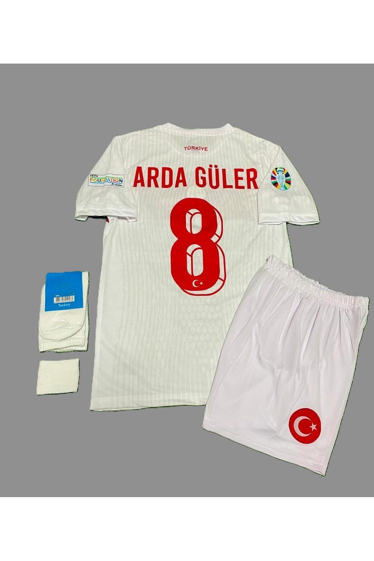 PORTEGO Arda Güler Türkiye Milli Takımı Euro 2024 İç Saha Taraftar Çocuk Forması 4'lü Set