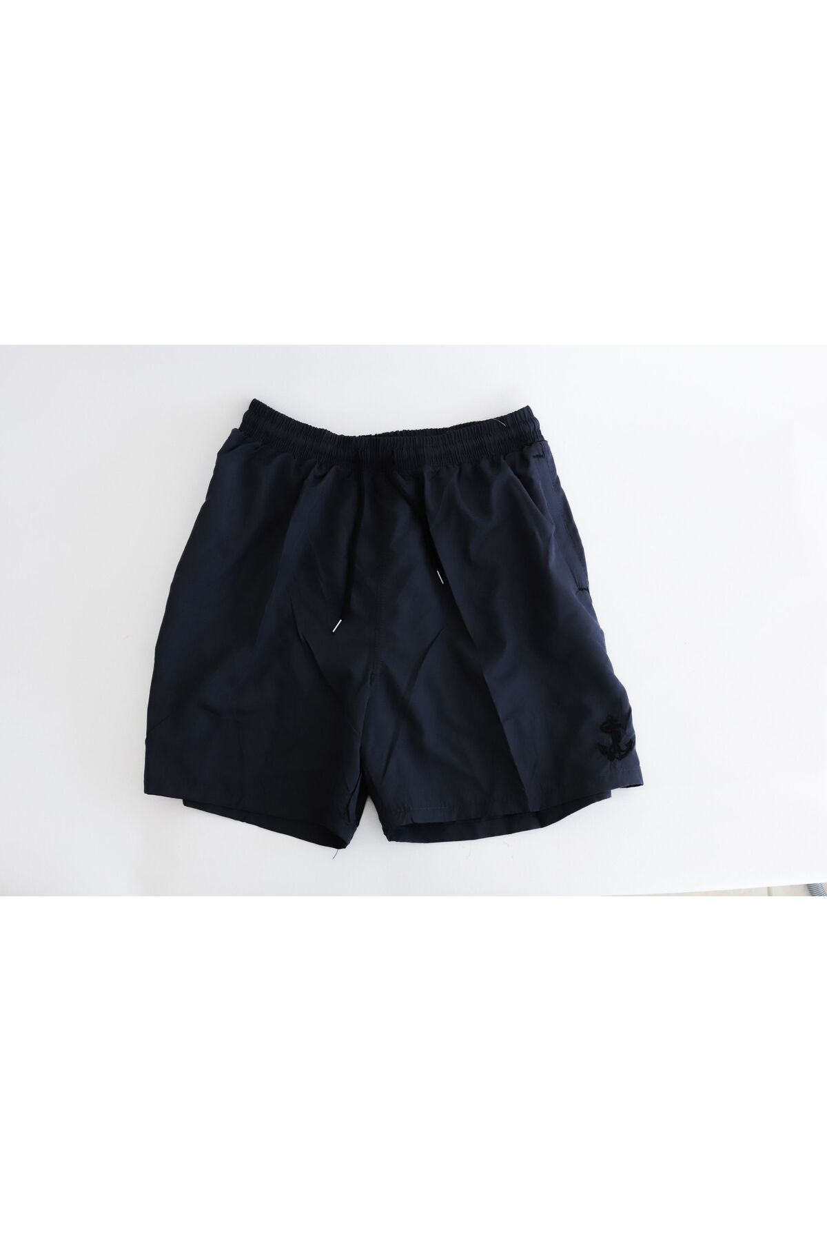primexa-Black Basic Standard Size Slim Fit Waist Elastic Sea Shorts with Mesh Inside 3