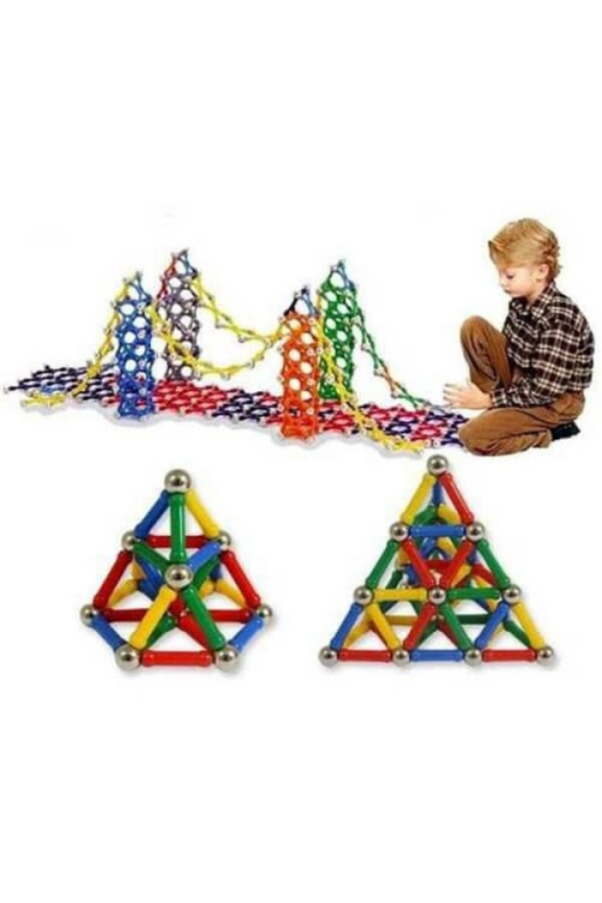 مجموعه ۳۷ تکه اسباب‌بازی ساختنی مغناطیسی برای دفتر کار، خانه و هدیه