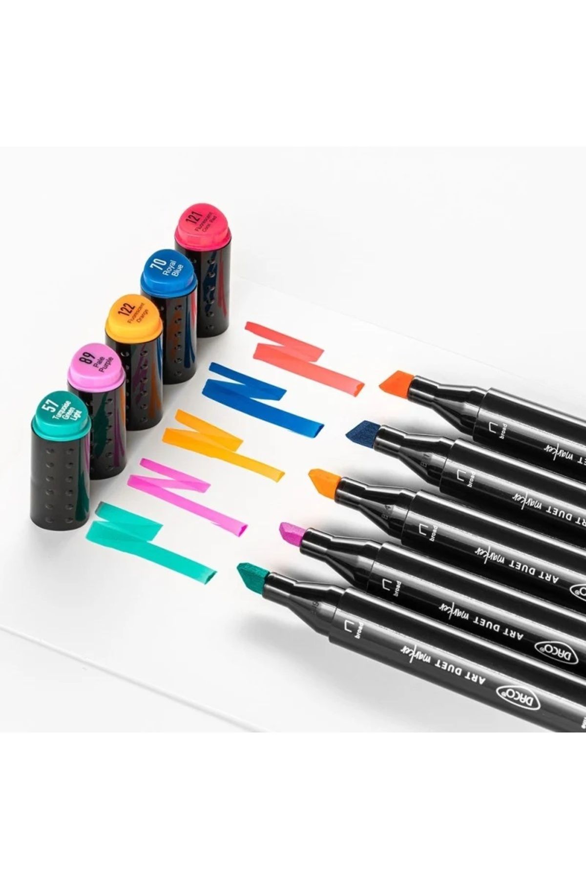 daço-Double-ended graphic marker, DACO Art Duet MK680, 80 pcs/set + 2 FLR white pencils, small sketch pad 6