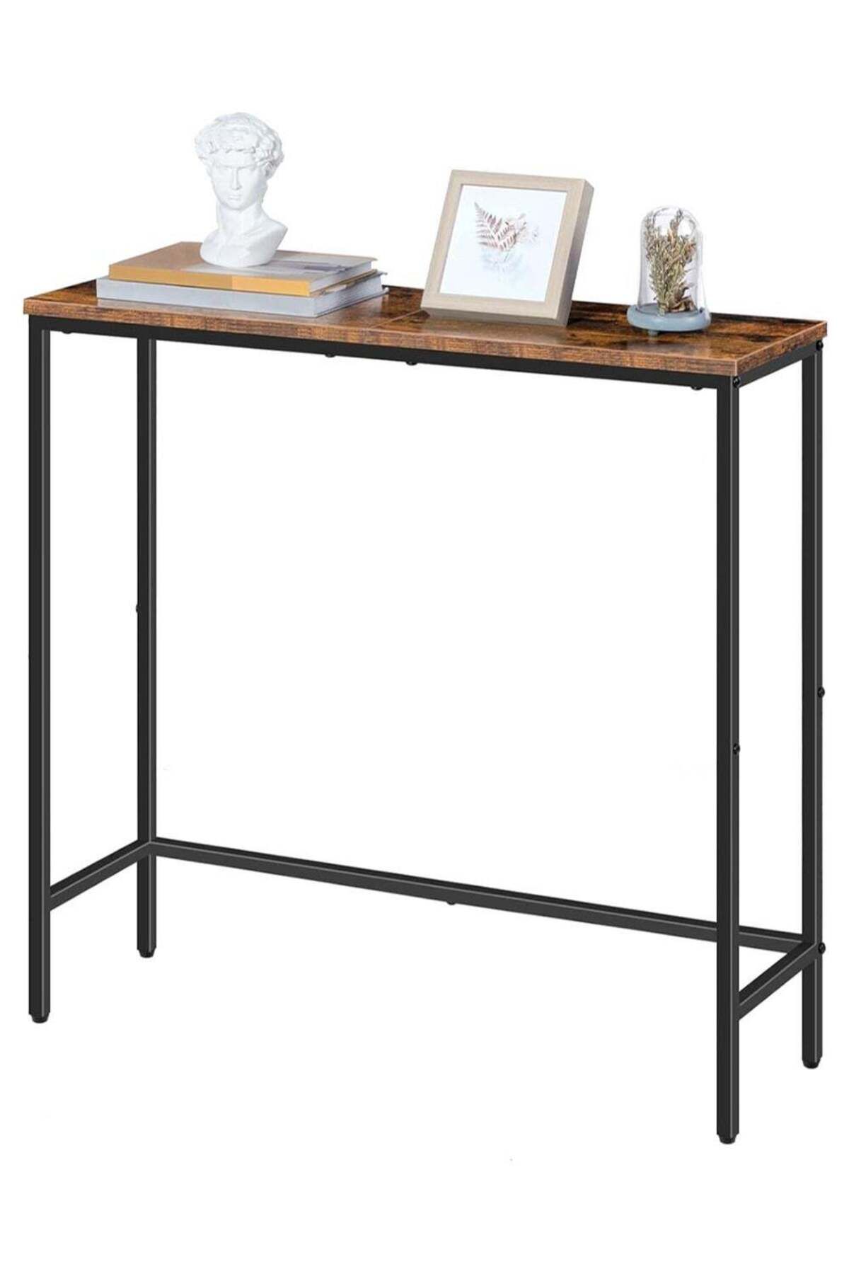 AGD-Narrow Console Table, Modern Side Table, Rustic Small Entryway Table, Side Display Desk for Bedr 1