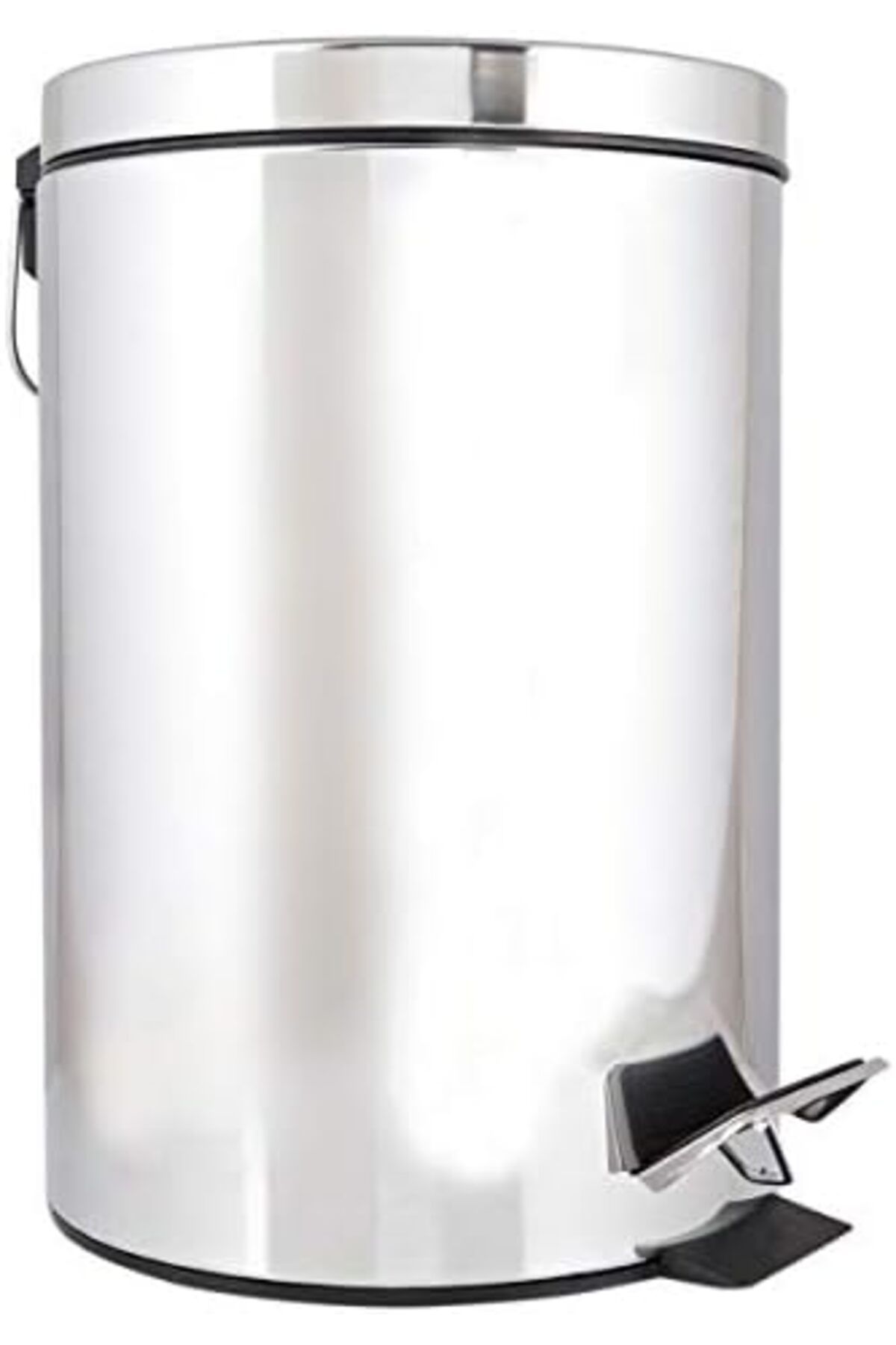 MOONLİGHT-Stainless Steel Dustbin, Pedal Bin, Garbage Bin with Removable Bucket Round Shape, Use for 1