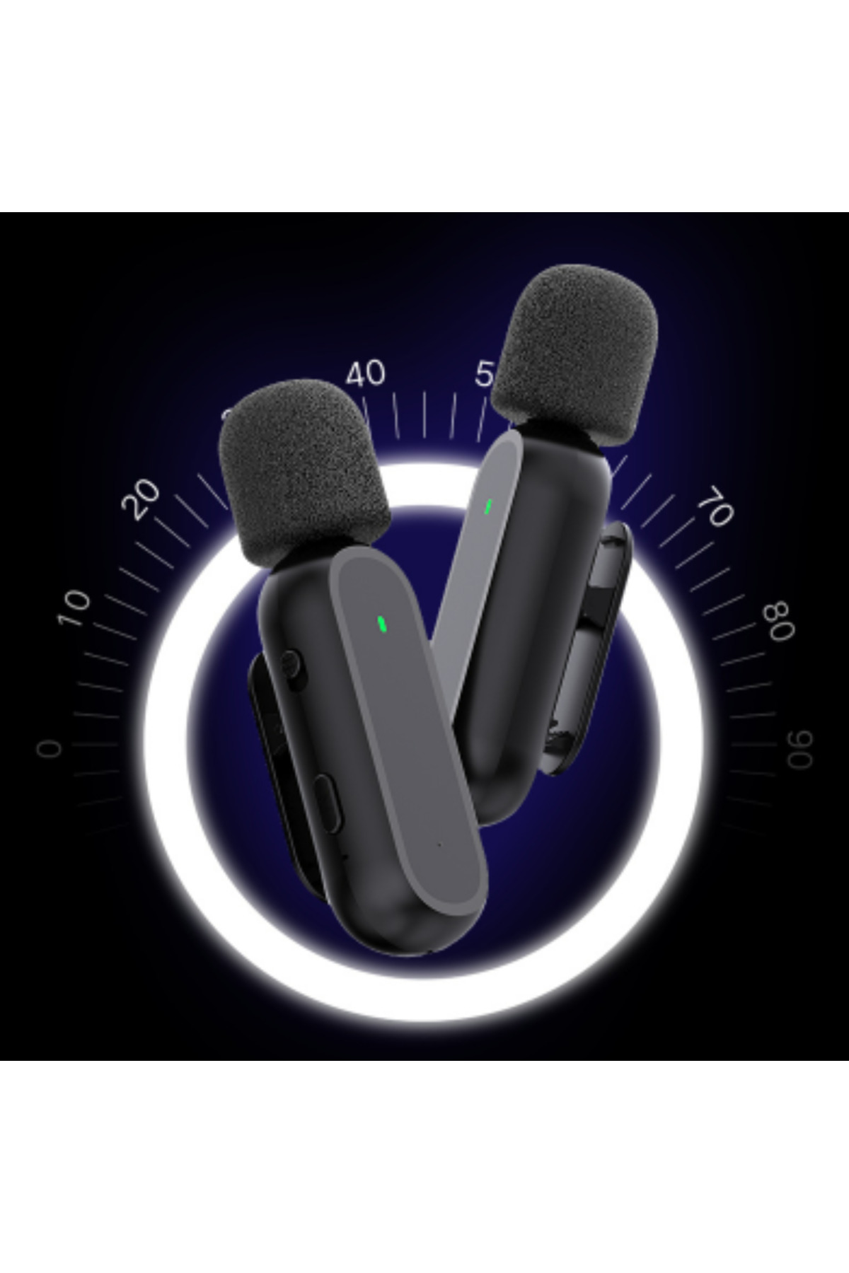 Adsinio-Set of 2 Lavalier Microphones 3 In 1, Adsinio, Wireless, Compatible with Android Smartphone, Black 4