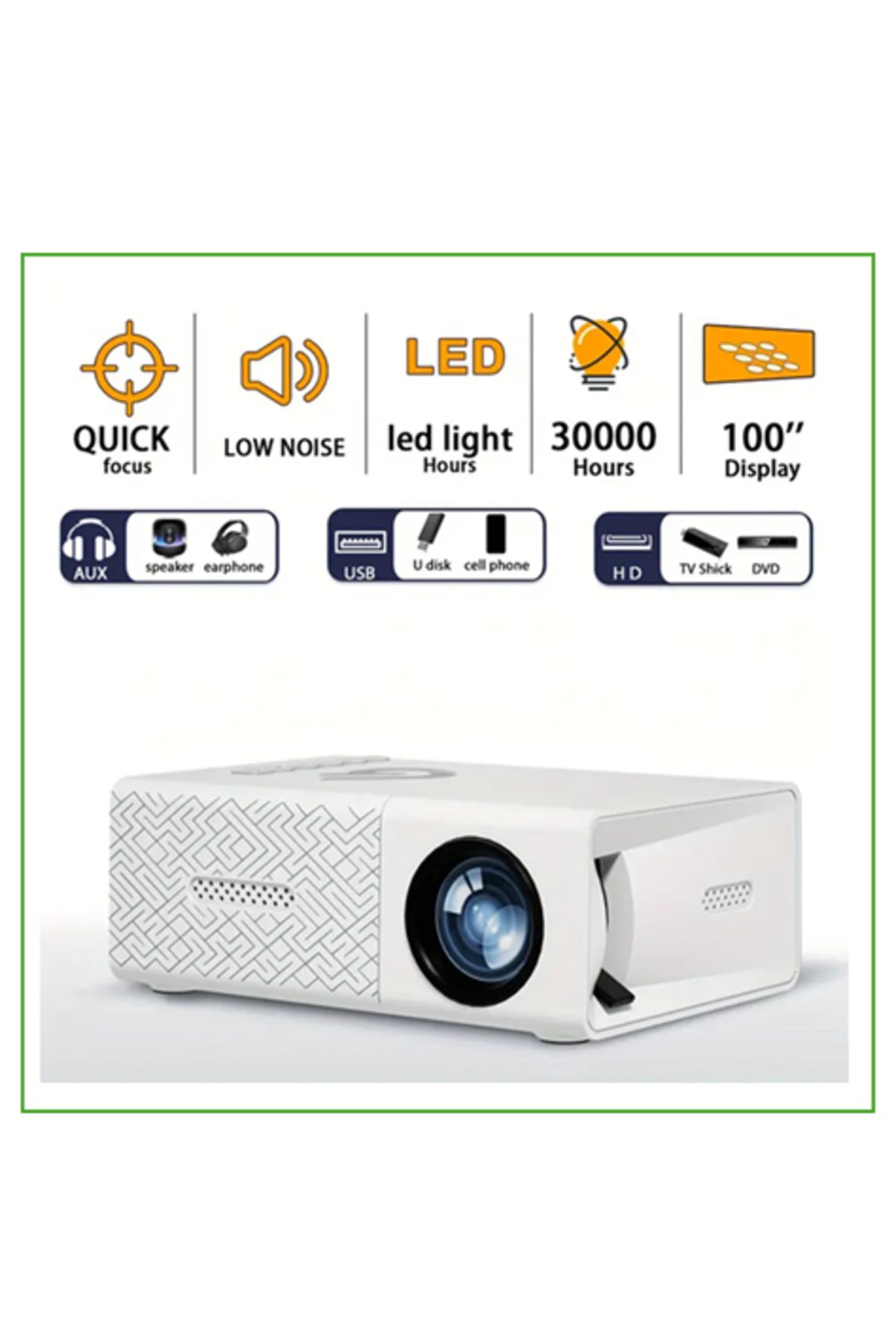 Bolantedz-Multi-functional Portable Mini Projector GTEQY with LED Lighting, HD Video Player, Built-in Speaker 4
