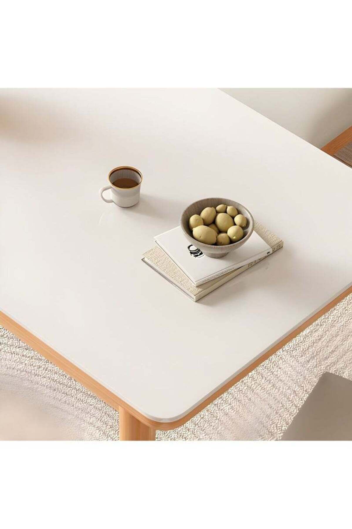 Taimi-طقم طعام من 5 قطع، طاولة طعام مستطيلة | 120×60×75 سم مع 4 كراسي بيضاء بمقاعد ناعمة مبطنة 8
