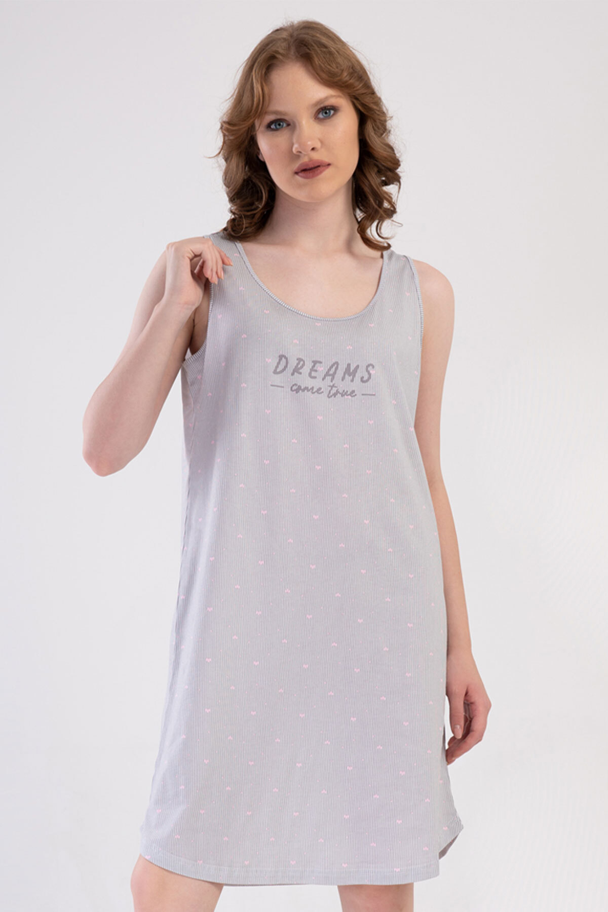 Vienetta Pamuklu Kadın Genıs Askılı Gecelik , 408030