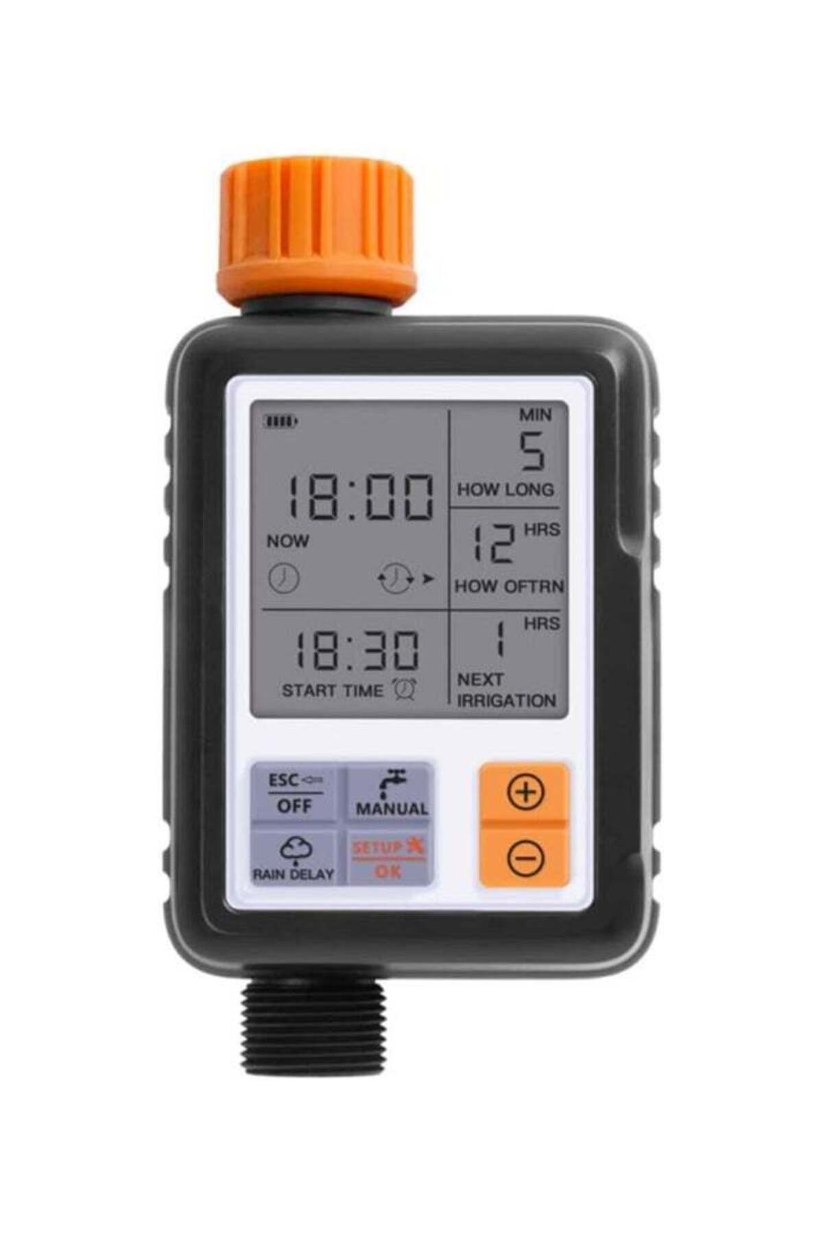Primo Plus-Automatic Watering Timer with Large Screen Black/Orange 1