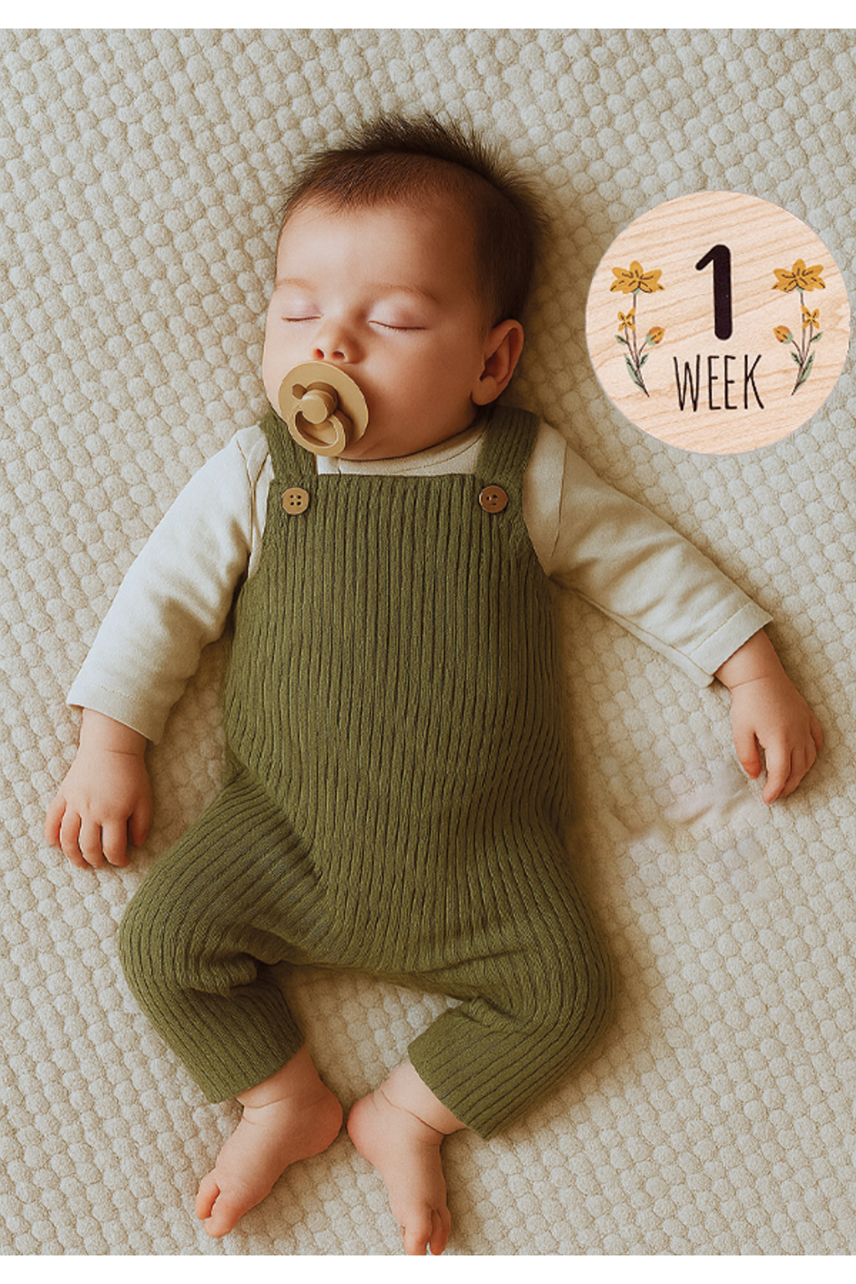 کارتهای حافظه ماهانه نوزاد به زبان انگلیسی، هدیه برای نوزاد با طراحی چوب طبیعی