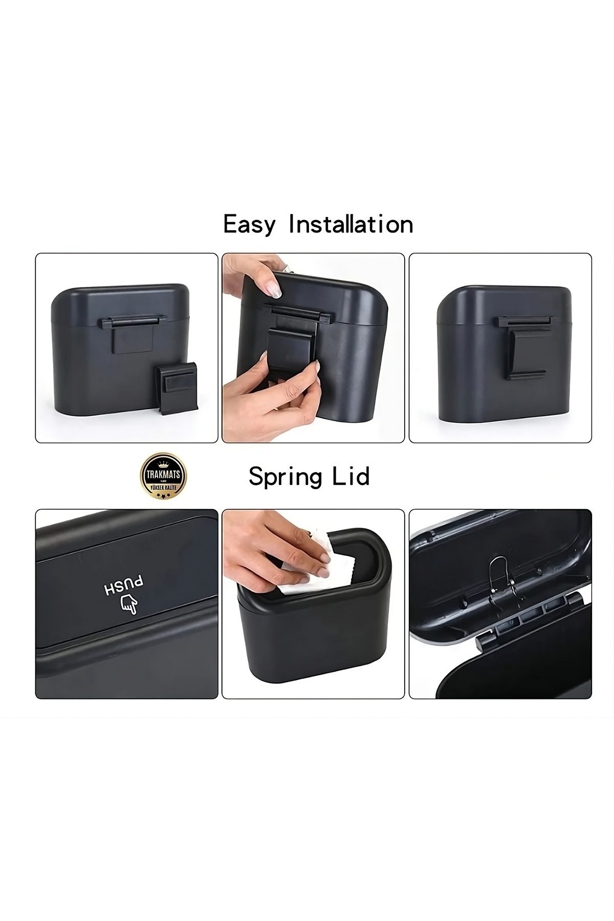 TRAKMATS %100 YÜKSEK KALİTE-Mazda 2 Hybrid Xp21 2022-2023-2024 Compatible Car Garbage Bin with Lid 6